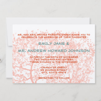 Invitación personalizada de Bodas de naranja y de 