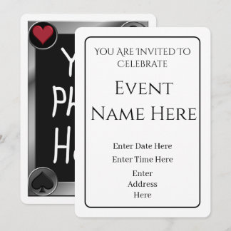 Invitación personalizada de carta de póquer con fo