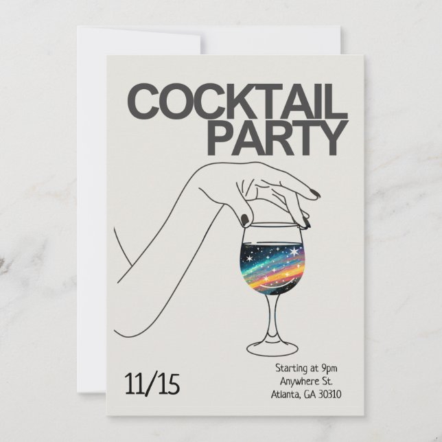 Invitación personalizada de cóctel Party (Anverso)
