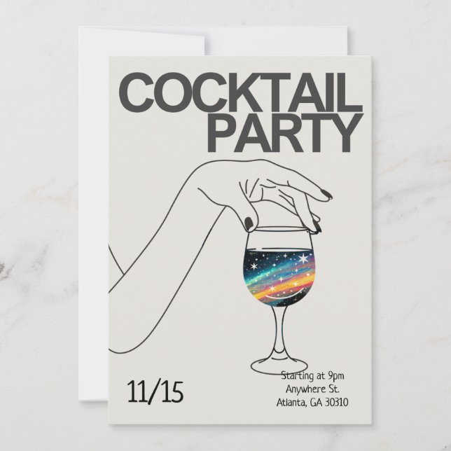 Invitación personalizada de cóctel Party (Anverso)