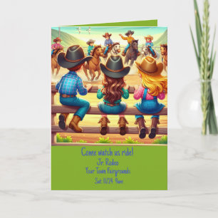 Invitación personalizada de Cowgirls de Rodeo Occi