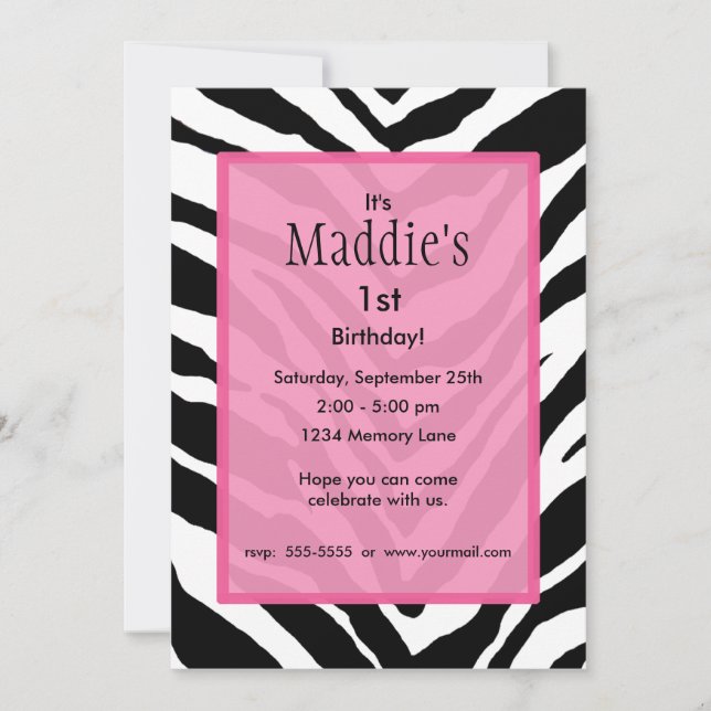 Invitación personalizada de cumpleaños (Anverso)