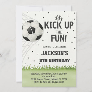 Invitación personalizada de cumpleaños al fútbol