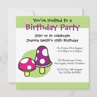 Invitación personalizada de cumpleaños - champiñon