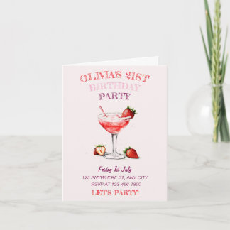 Invitación personalizada de cumpleaños de cóctel