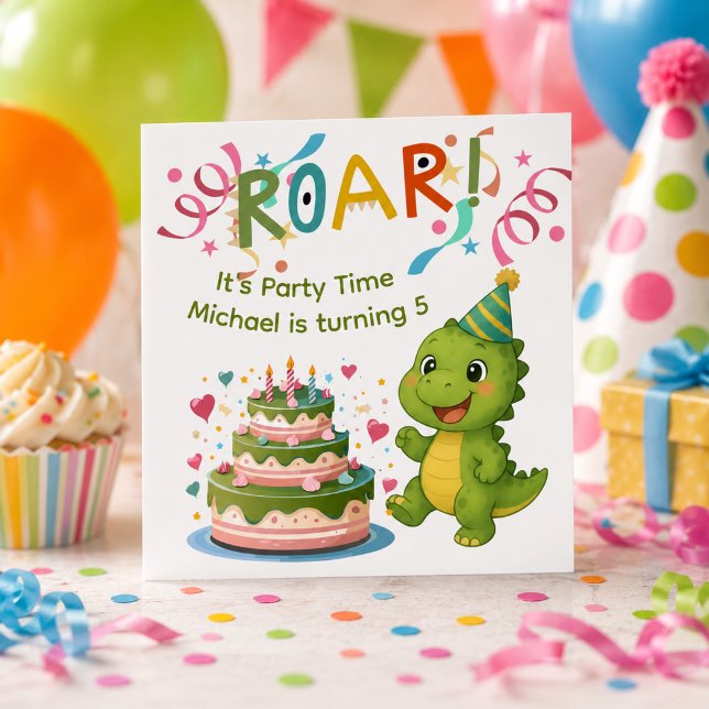 Invitación personalizada de cumpleaños de dinosaur (Subido por el creador)
