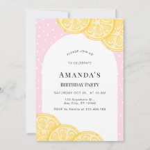 Invitación personalizada de cumpleaños de Lemonade
