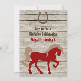 Invitación personalizada de cumpleaños de maderas 