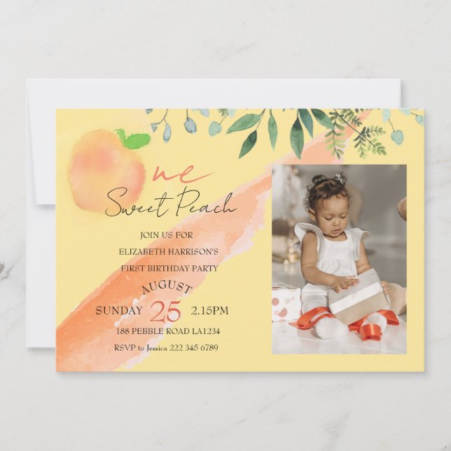 Invitación personalizada de cumpleaños de One Swee (Anverso)