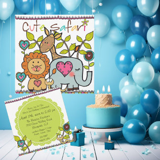 Invitación personalizada de cumpleaños de Safari C
