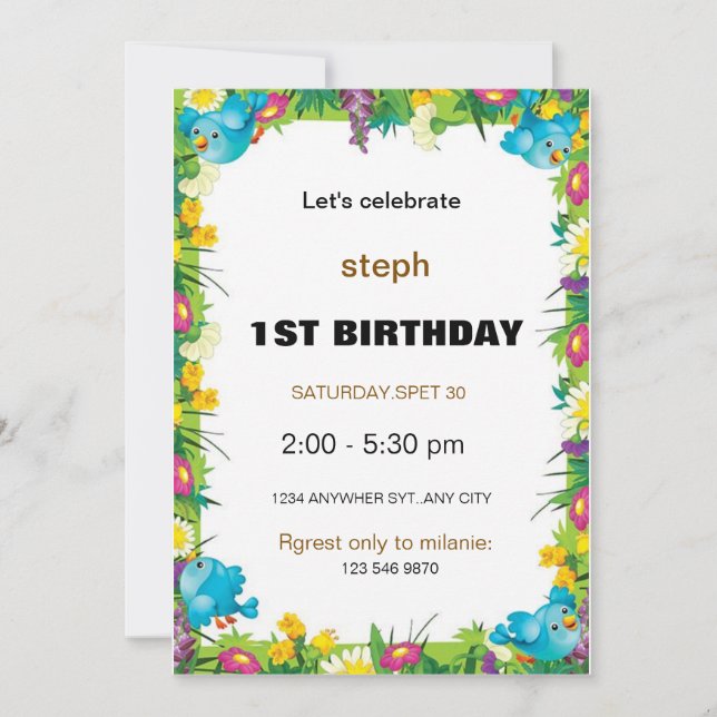 invitación personalizada de cumpleaños de sésamo s (Anverso)