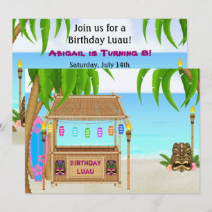 Invitación personalizada de cumpleaños en la playa