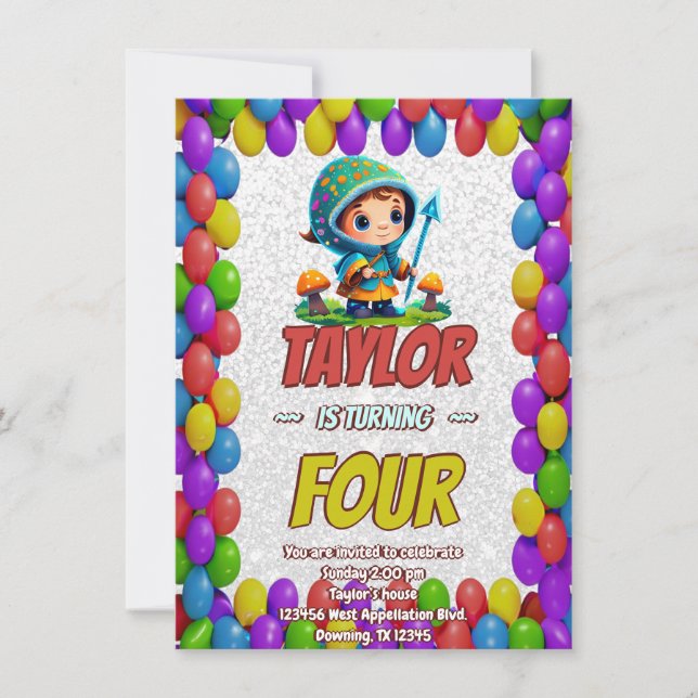 Invitación Personalizada de Cumpleaños Guardián de (Anverso)