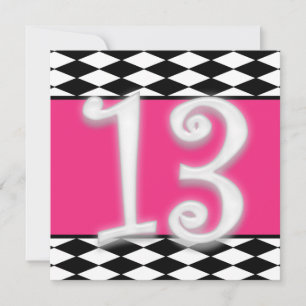 Invitación personalizada de cumpleaños número 13