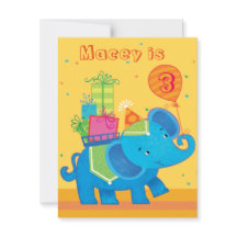 Invitación personalizada de cumpleaños para elefan