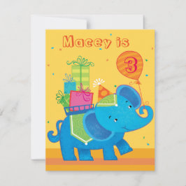 Invitación personalizada de cumpleaños para elefan