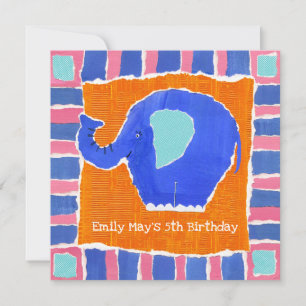Invitación personalizada de cumpleaños para elefan