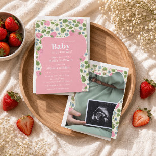 Invitación Personalizada de Cumpleaños Rosa para B