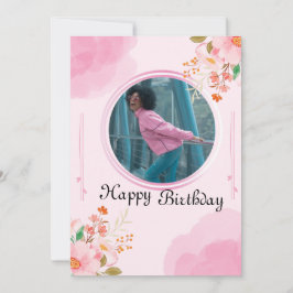 Invitación personalizada de cumpleaños rosado