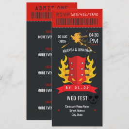 invitación personalizada de entrada para boda de R