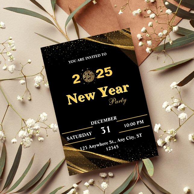 Invitación personalizada de fiesta de Año Nuevo (Subido por el creador)