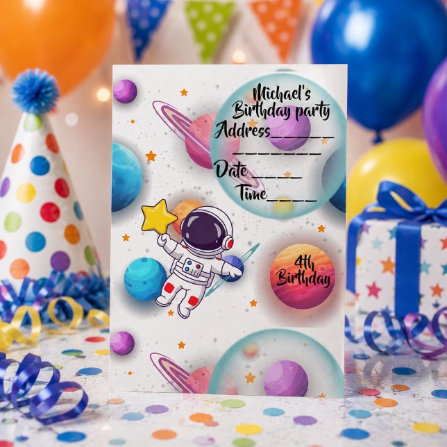 Invitación Personalizada de Fiesta de Astronauta y (Subido por el creador)