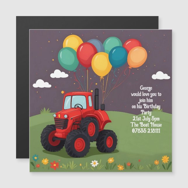 Invitación personalizada de fiesta de cumpleaños. (Anverso/Reverso)