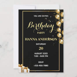 Invitación personalizada de fiesta de cumpleaños
