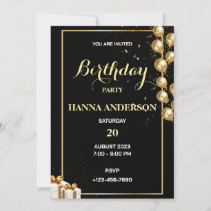Invitación personalizada de fiesta de cumpleaños