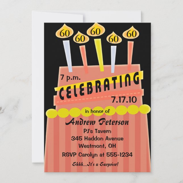 Invitación personalizada de fiesta de cumpleaños n (Anverso)