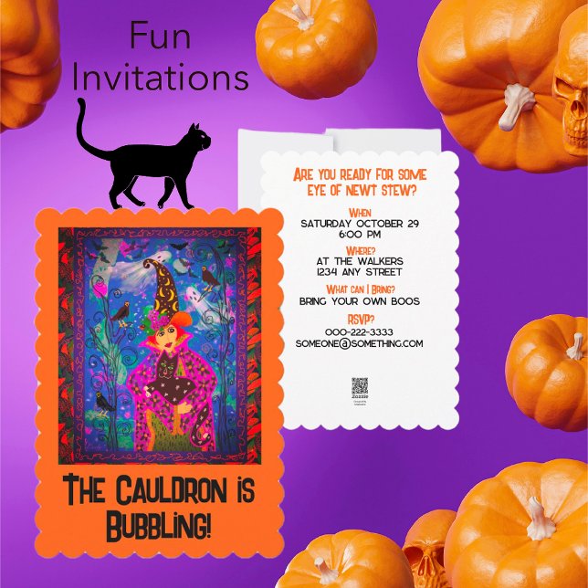 Invitación personalizada de fiesta de Halloween de (Fun invitation for your Halloween party this year.)