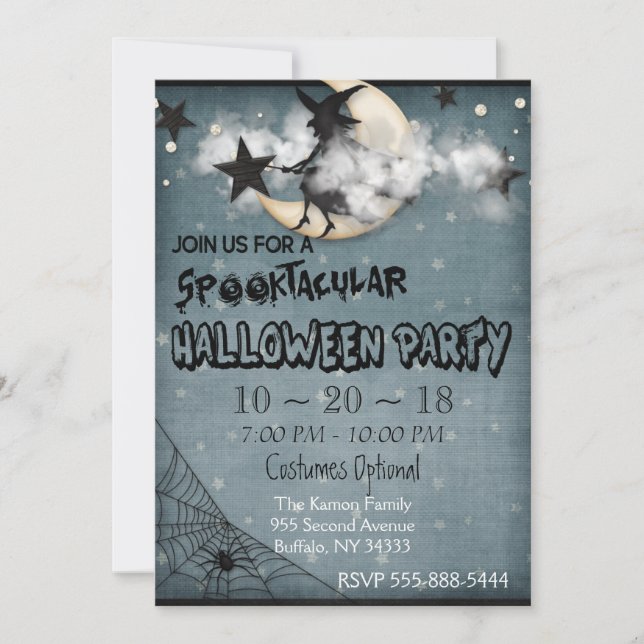 Invitación personalizada de fiesta de Halloween pa (Anverso)