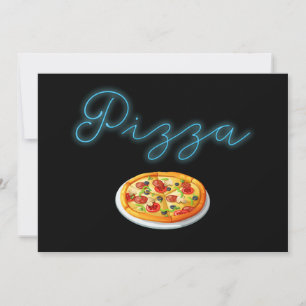 Invitación personalizada de fiesta de pizza con br