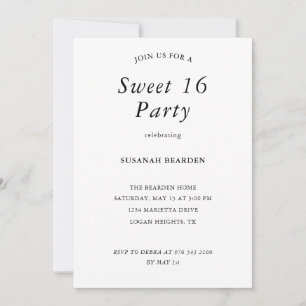 Invitación personalizada de fiesta de Sweet 16 flo