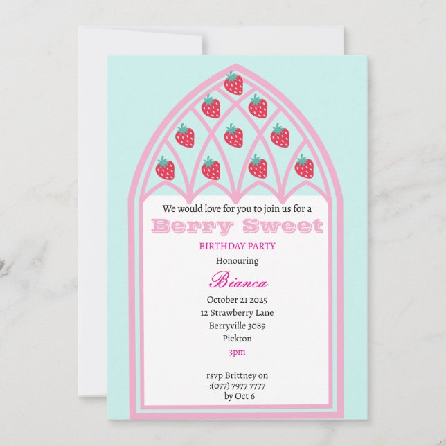 Invitación personalizada de fiesta para los niños  (Anverso)