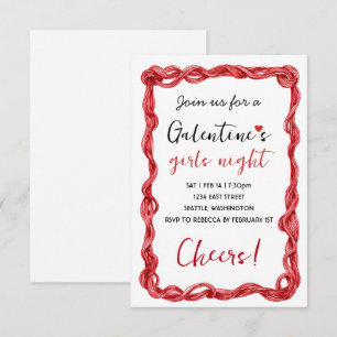 Invitación personalizada de fiesta roja de Galenti