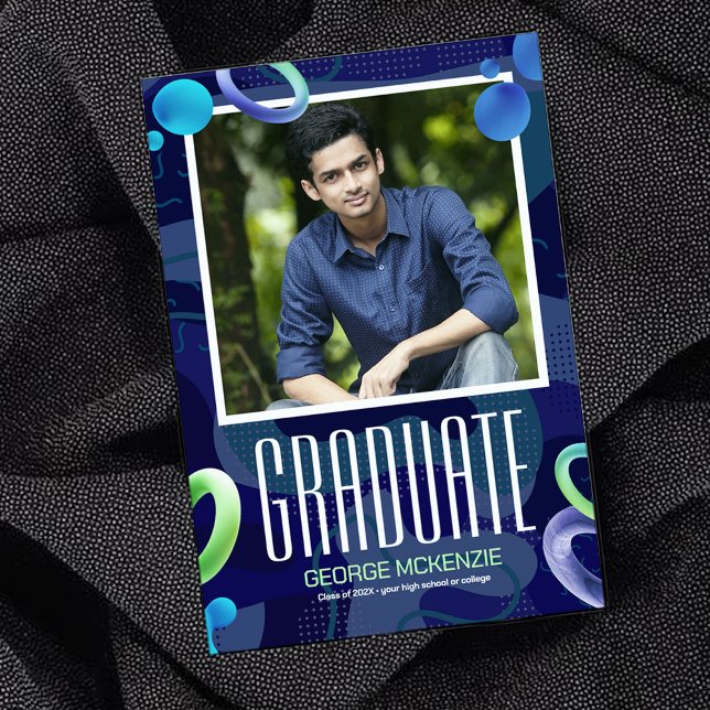 Invitación personalizada de graduación azul (Subido por el creador)