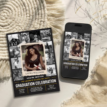 Invitación personalizada de graduación, Collage de