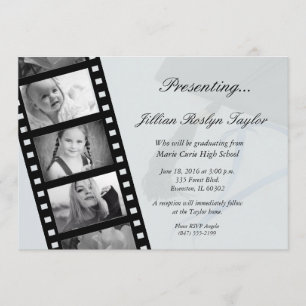 invitación personalizada de graduación de tiras de