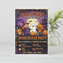 Invitación personalizada de Halloween de familia d