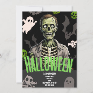 Invitación personalizada de Halloween de zombi