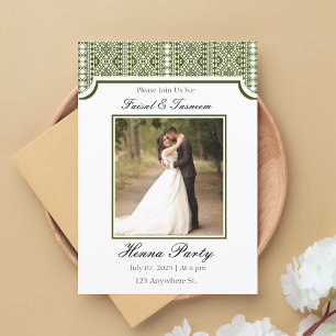 Invitación personalizada de henna árabe con foto p