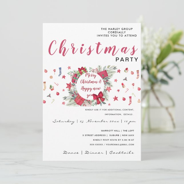 invitación personalizada de jingle bells (Anverso de pie)