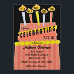 Invitación personalizada de la fiesta de cumpleaño<br><div class="desc">Esta invitación de fiesta de cumpleaños se puede personalizar fácilmente para cualquier año de cumpleaños que se celebre.  Puede cambiar fácilmente los números.  Es festivo y divertido y a tus invitados les encantará.  Obra de arte original de Jessica Weibel.</div>