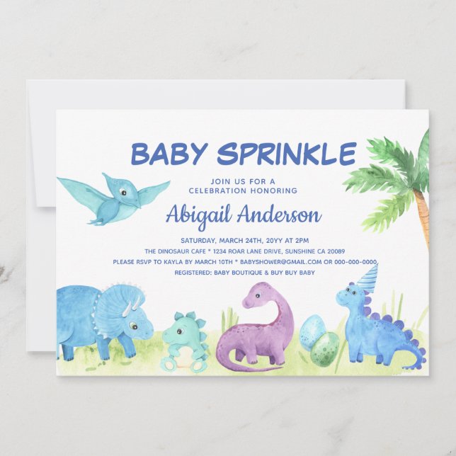 Invitación personalizada de la rociada de bebé de  (Anverso)