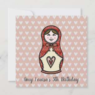 Invitación personalizada de muñecas rusas Matryosh