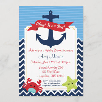 Invitación personalizada de Nautical Boy Baby Show