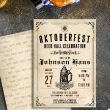 Invitación personalizada de Oktoberfest vintage