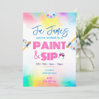 Invitación personalizada de pintura y bebida