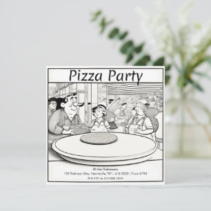 Invitación personalizada de Pizza Party